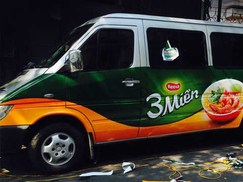 Dán decal xe 16 chỗ